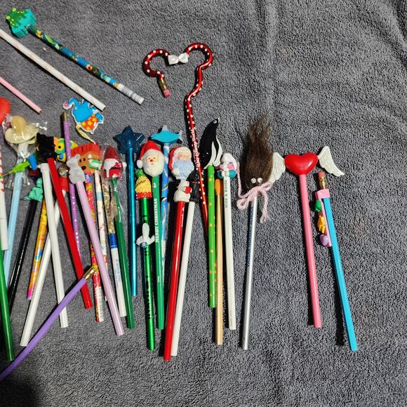 Lot of 70 Vintage Advertisement Pencils and Pencil Toppers - Picture 3 of 10